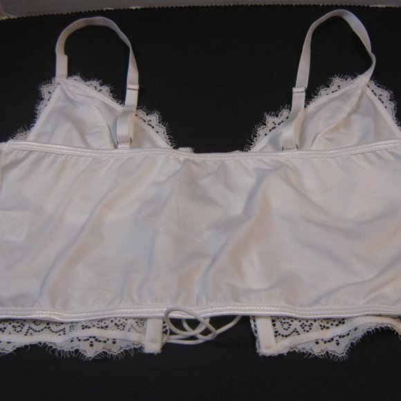 New Lace Up Front Crop Cami Bra Top M - Picture 3 of 3